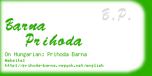 barna prihoda business card